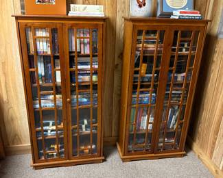 Books & book cases, lots of books with accompanying dvds