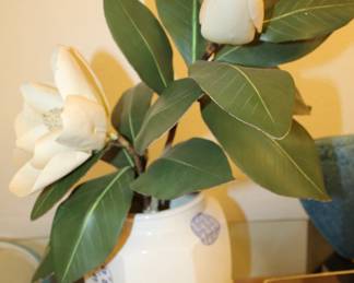 vintage leather back magnolia flowers