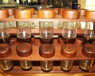 1965 teakwood rotating spice rack