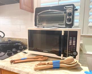 microwave and mini-toaster