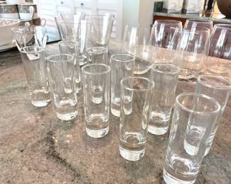 Pretty barware including Riedel wine glasses
