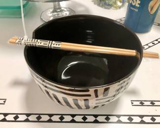 New ramen bowl with chopsticks