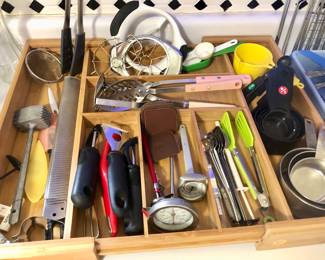 Lots of kitchen utensils