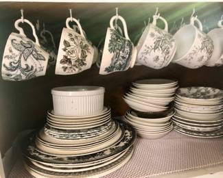 Black and white chinoiserie dishes