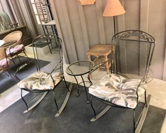 Cute and cozy pair of rockers and side table