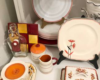 Vintage orange and red kitchen items