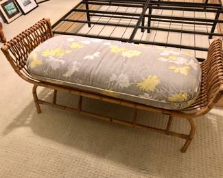 Rattan bench with nice cushion