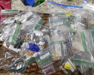 Thousands of beads, crystal, gemstone and pearl beads and findings.