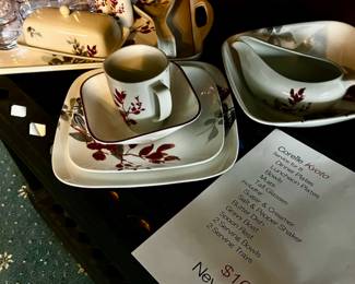 Complete Corelle Kyoto for 8 with matching glasses. New