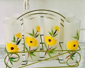 Frosted Floral Iced Tea Glasses
