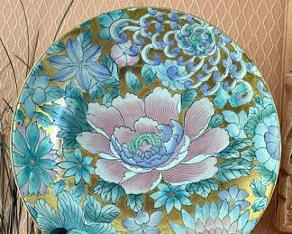 Golden Peony Asian Plate