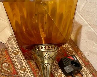 Hollywood Regency Amber Hanging Lamp