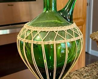 Vintage Empoli Green Decanter