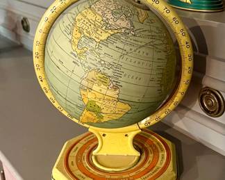 Tin World Globe - 1930s