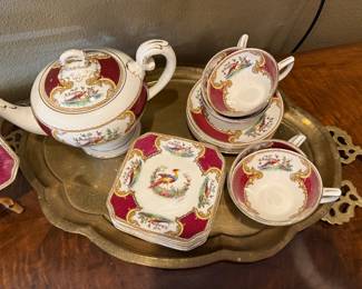Staffordshire Tea Set "Chelsea Bird"