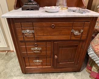 Marble-Top Washstand - Cabinet