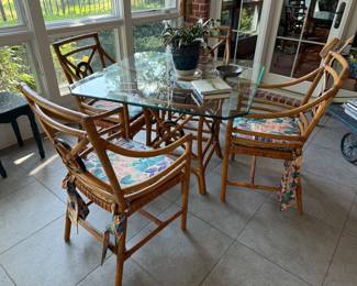 Rattan table & chairs