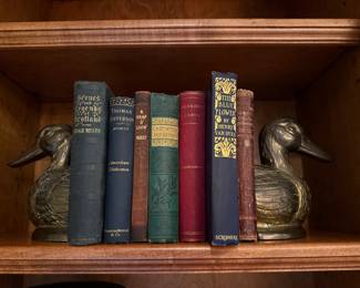 Antique Books & Brass Bookends