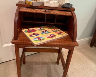 Antique Child's Roll Top Desk