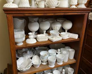 LARGE LOT OF MILKGLASS