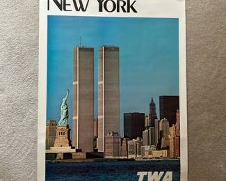 Original 1970's TWA Poster NYW WTC