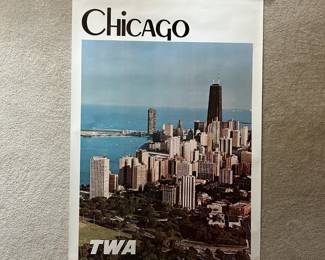 Original 1970's TWA Poster Chicago
