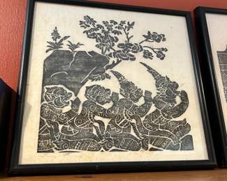 Thai Temple Rice Paper Rubbing (2 pieces)