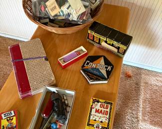 Vintage cards, toys and Scrabble game