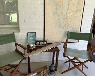 Director's chairs and Michigan maps