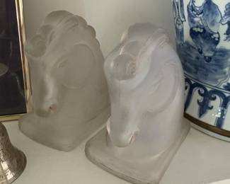 Frosted glass book ends