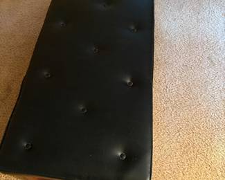 MCM Leather bench (black) with wood legs