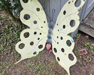 large vintage metal butterfly