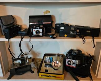 lots of vintage cameras