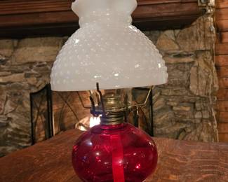 Hobnail Red Oil Lamp
$20