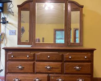 Vintage Mirrored Dresser 62x18x32
$250