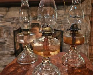 3 Oil lamp lot (18 inch height)
$50
