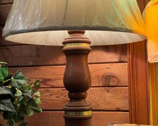 Turned wood and brass lamp (29”)
$20