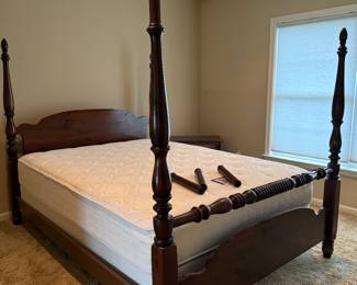 Vintage 1970s Ethan Allen Solid Pine Queen Bed
