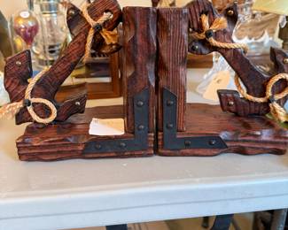 Wooden Anchor Book Ends