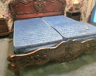 King Size Bed Frame with Duel Control Mattress & Box Springs
