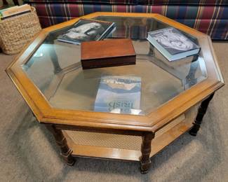 Wood & Glass Octagon Coffee table