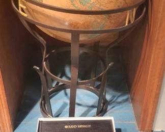 Imperial World Globe by Crams with Stand and Rand McNally "The New International 25th Edition Atlas"