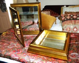 Wall Mount or Shelf Glass Front Curio Cabinets