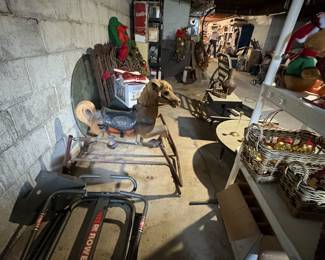 Rowing machine, vintage rocking horse