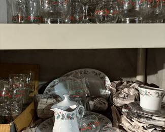 Christmas dishes, glasses
