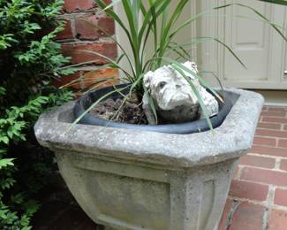 Pair of these heavy concrete planters