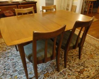 Walnut MCM Table and 6 Chairs made by Blowing Rock Furniture Company