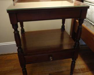 Pair of these beautiful side tables (1 drawer/glass top)