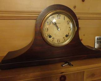 Clock Works and keeps time (key shown) ANSONIA Brand Chime and yes very old