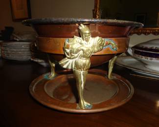 Server for a New Orleans special (Cafe Brulot Diabolique or deviishly burnt coffee)